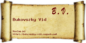 Bukovszky Vid névjegykártya