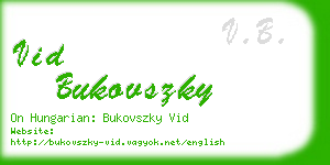 vid bukovszky business card